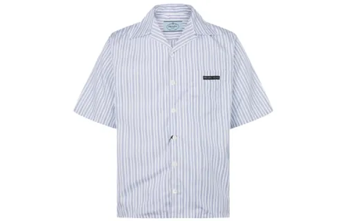 PRADA Shirts Men's Blue Polo Collar Moderate