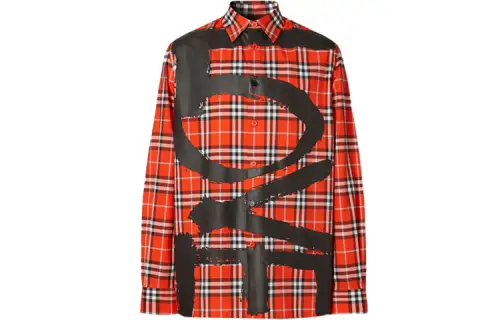 Burberry Shirt Men's Orange Red