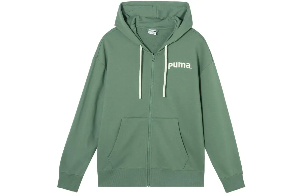 PUMA TEAM FZ HOODIE TR Sweatshirt Unisex Light Green Gray