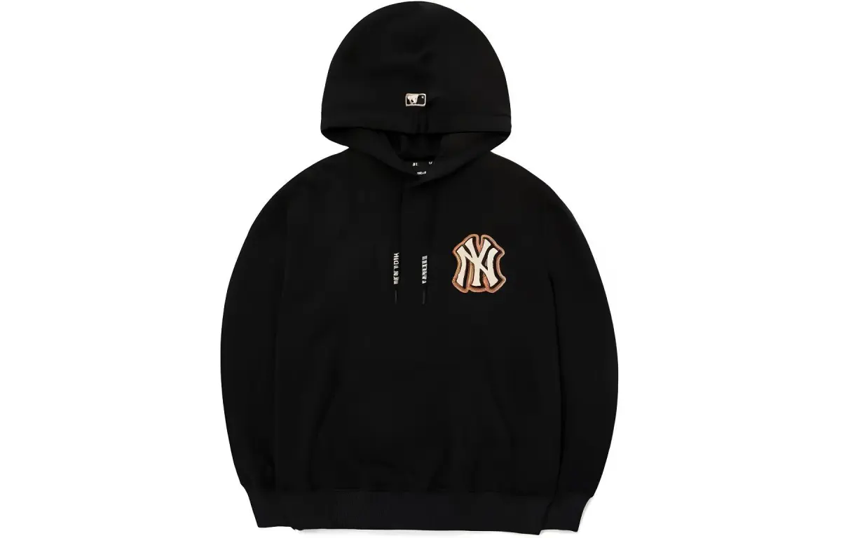 MLB New York Yankees Sweatshirts Unisex Black Hooded Moderate Regular