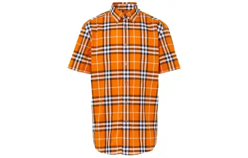 Burberry Shirts Men's Orange Lapel Moderate Other