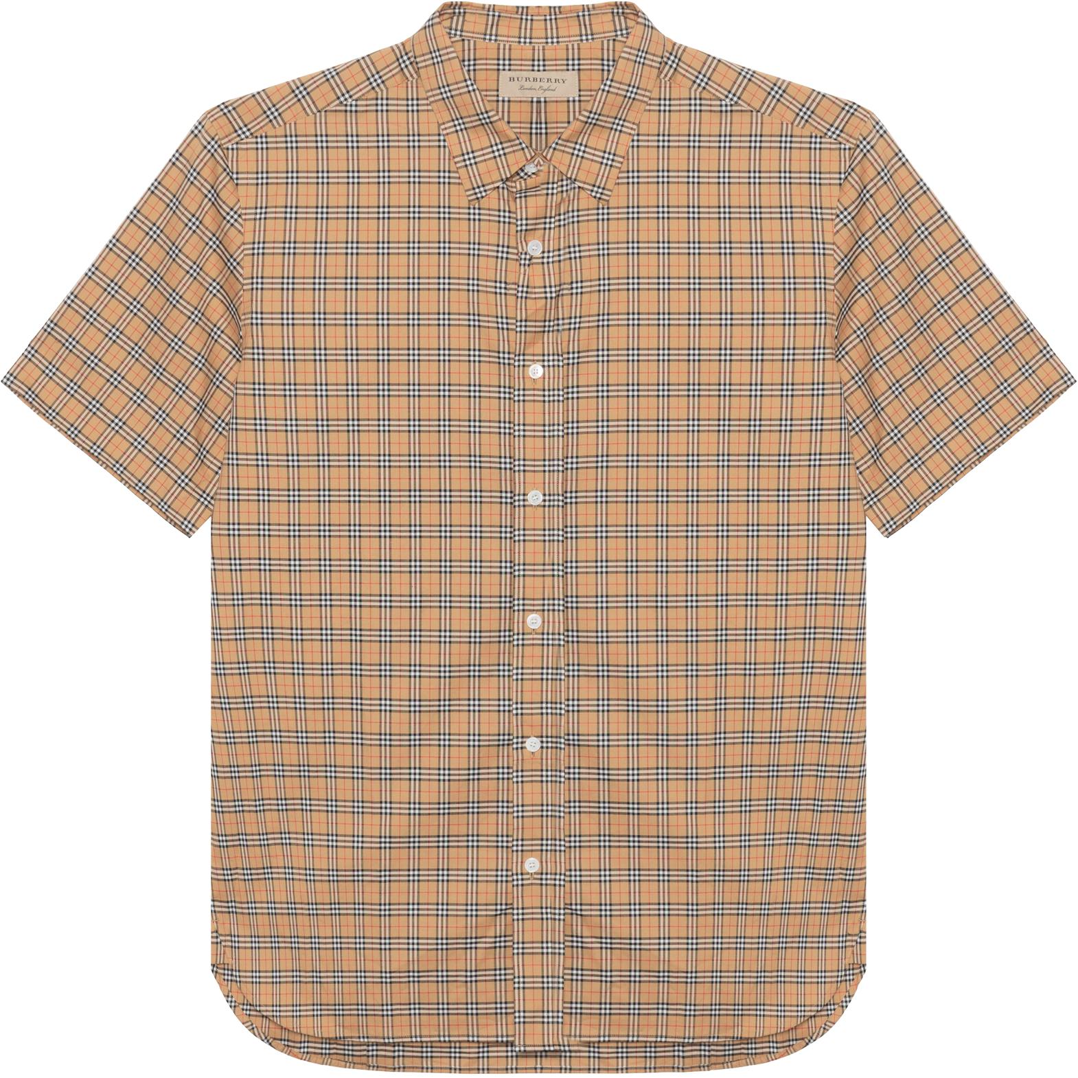 Burberry Burberry SS21 plaid short-sleeved shirt men's khaki