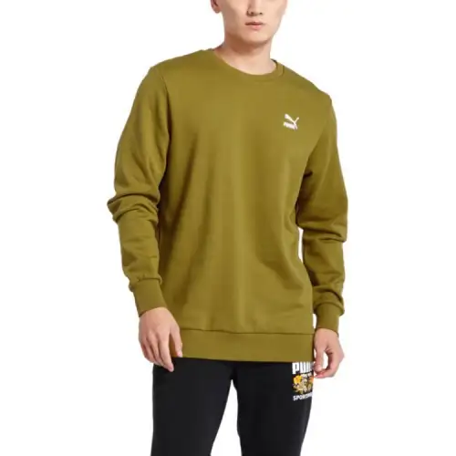 PUMA Sweatshirts Men's Green Crew Neck Moderate Other
