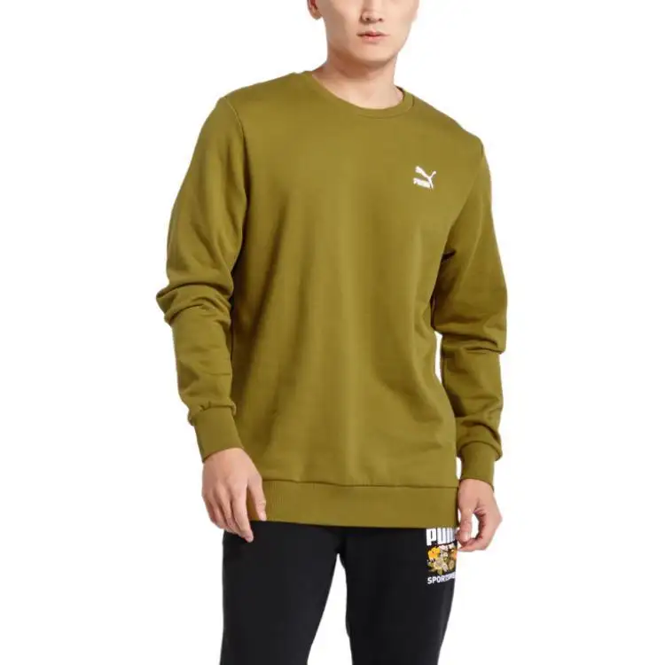 PUMA Sweatshirts Men's Green Crew Neck Moderate Other