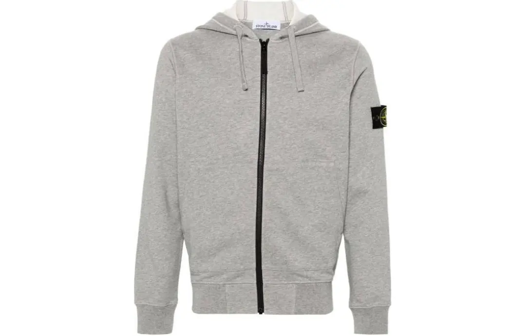 STONE ISLAND Logo Patch Zip-Up Hoodie