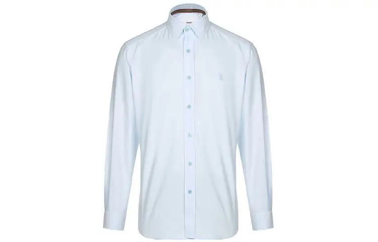 Burberry Shirts Men's Sky Blue Pointed Collar Moderate Other