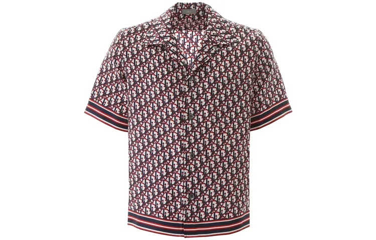 DIOR Quarterly New Products Shirts Men's Multicolor Polo Collar Moderate Shirt