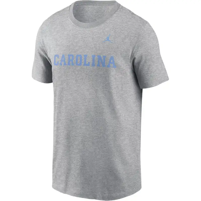 Jordan Men's CollegeWordmark North Carolina Tar Heels Primetime T Shirt Men's Gray