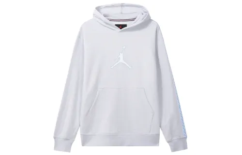 Jordan Flight MVP Logo Label Hooded Casual Fleece Lined Long Sleeved Sweatshirt Men's White Gold