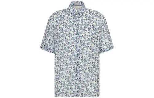 DIOR Quarterly New Products Shirts Men's Multicolor Polo Collar Moderate Shirt