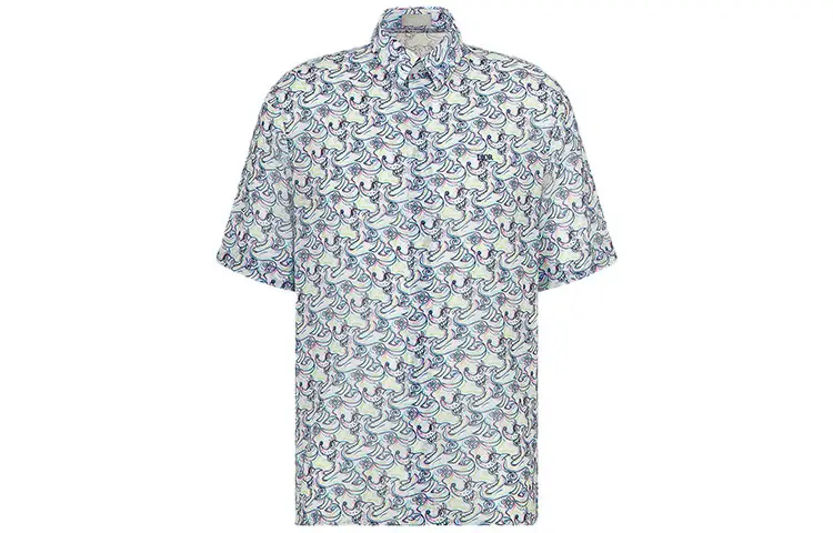 DIOR Quarterly New Products Shirts Men's Multicolor Polo Collar Moderate Shirt