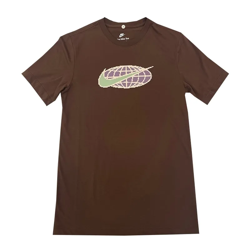 Nike T-Shirts Men's Brown Crew Neck Moderate