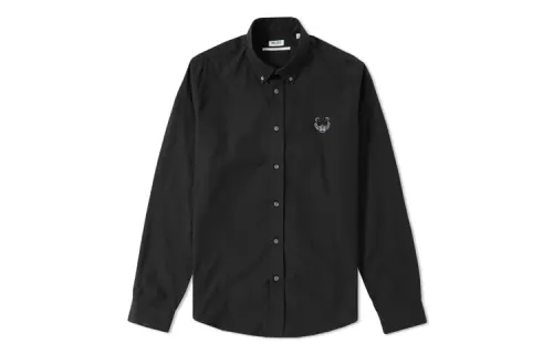 KENZO Shirts Men's Black Pointed Collar Moderate Other