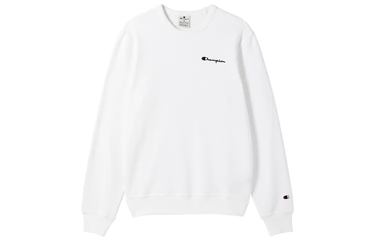 Champion FW24 Script Shop Champion Embroidery Script Logo Solid Color Basic Casual Versatile Fleece Lined Crew Neck