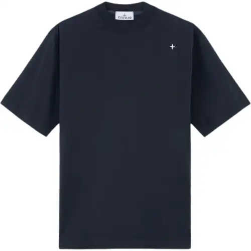 STONE ISLAND Logo Embroidered Crewneck T Shirt