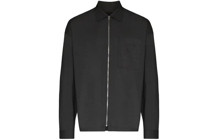 PRADA Shirts Men's Black Lapel Moderate Other