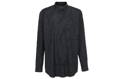 Balenciaga Shirts Men's Black Pointed Collar Moderate Other