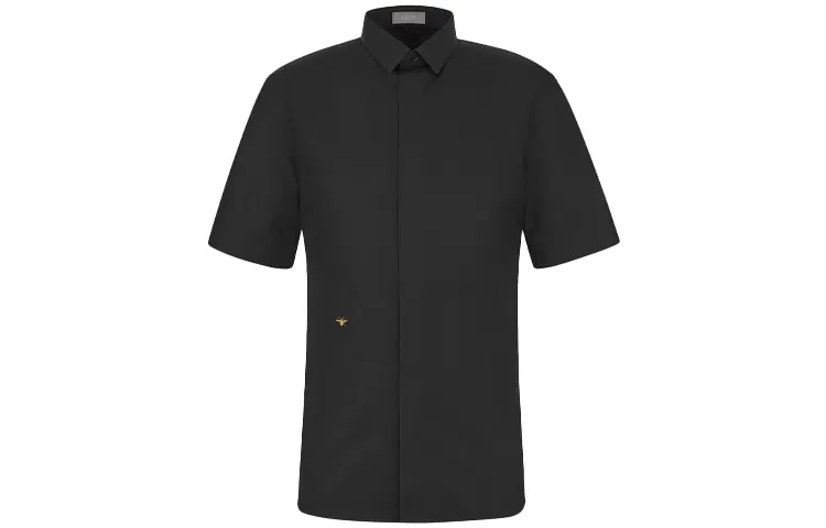 DIOR Quarterly New Products Shirts Men's Black Pointed Collar Moderate Shirt