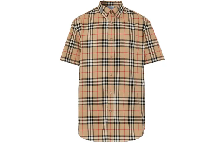 Burberry Shirts Men's Beige Pointed Collar Moderate Other
