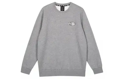 Skechers Colorful Solid Color Fleece Lined Crew Neck Knitted Fabric Pullover Sweatshirt Unisex Medium Heather Gray