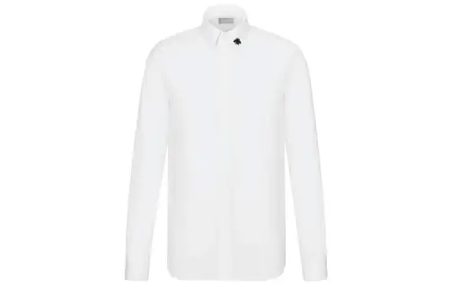 DIOR Quarterly New Products Shirts Men's White Lapel Moderate Shirt