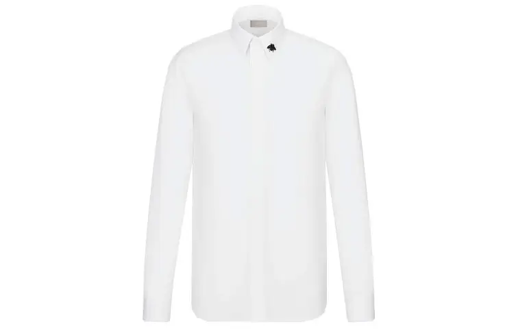 DIOR Quarterly New Products Shirts Men's White Lapel Moderate Shirt