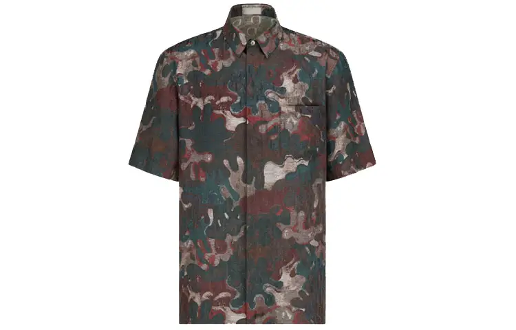 DIOR Quarterly New Products Shirts Men's Green Pointed Collar Moderate Other