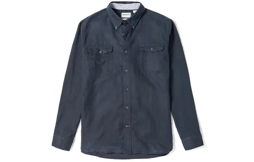 Timberland Shirts Men's Blue Pointed Collar Moderate Other