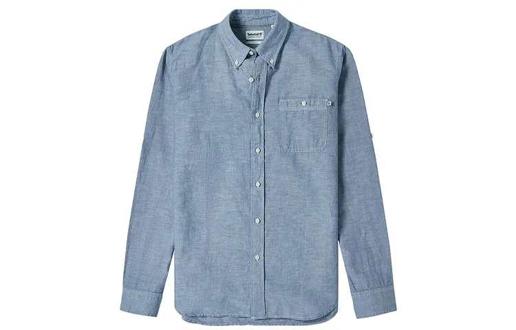 Timberland Shirts Men's Blue Pointed Collar Moderate Other