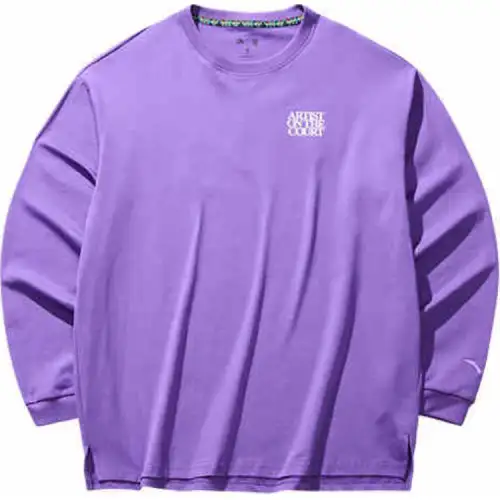 Anta Basketball Collection T Shirt Unisex Fluorescent Grape Purple