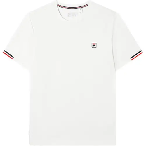 FILA T Shirts Men's Cloud White Crew Neck Moderate Straight Fit