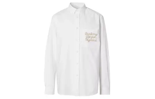 Burberry Shirts Men's White Pointed Collar Moderate Shirt