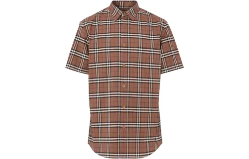 Burberry Shirts Men's Birch Brown Plaid Moderate Other