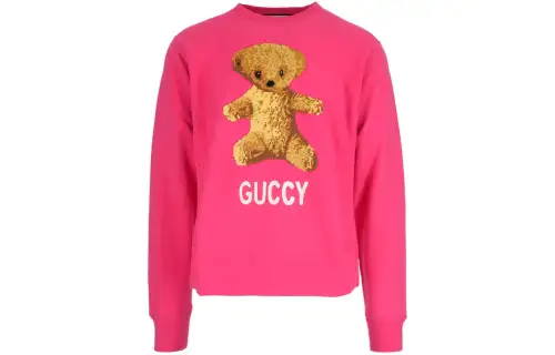 GUCCI Sweatshirts Men's Pink Crew Neck Moderate Regular
