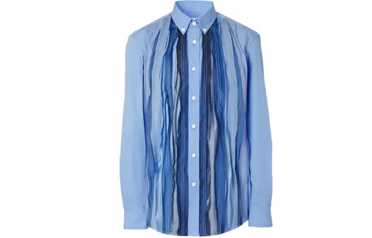 Burberry Shirts Men's Blue Lapel Moderate Other