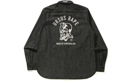 A BATHING APE URSUS CHAMBRAY Shirt Men's