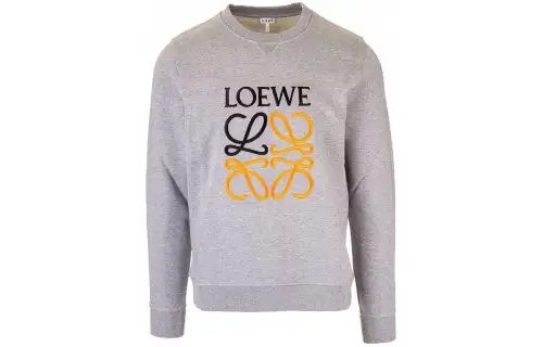 LOEWE Sweatshirts Men's Gray Crew Neck Moderate Regular