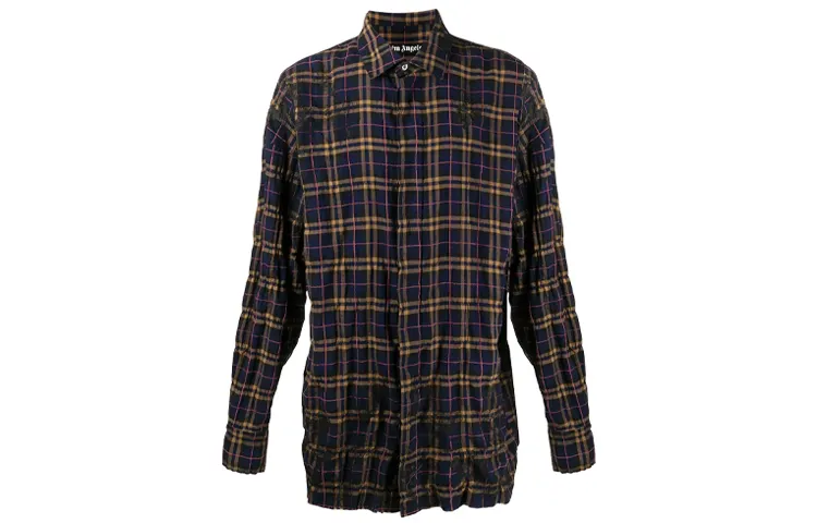 Palm Angels logo-print check-pattern shirt