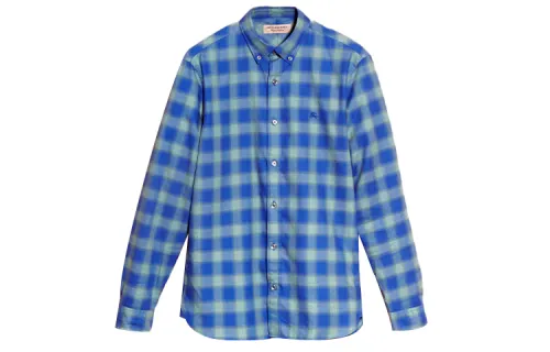 Burberry Shirts Men's Blue Pointed Collar Moderate Shirt