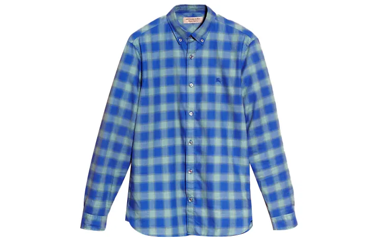 Burberry Shirts Men's Blue Pointed Collar Moderate Shirt