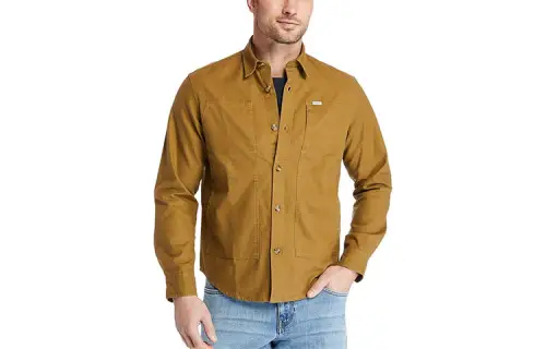 Timberland Shirts Men's Light Brown Lapel Moderate Workwear
