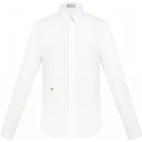 DIOR Quarterly New Products Shirts Men's White Lapel Moderate Shirt
