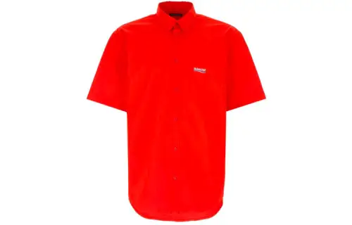 Balenciaga Shirts Men's Red Lapel Moderate Other