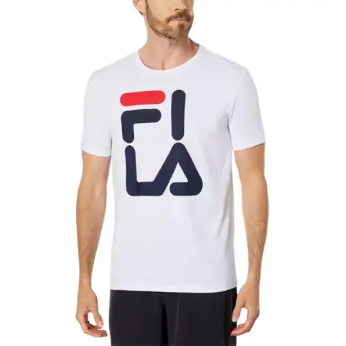 FILA T Shirts Unisex White Crew Neck Thin Straight Fit