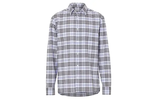 Burberry Shirts Men's Sky Blue Pointed Collar Moderate Shirt