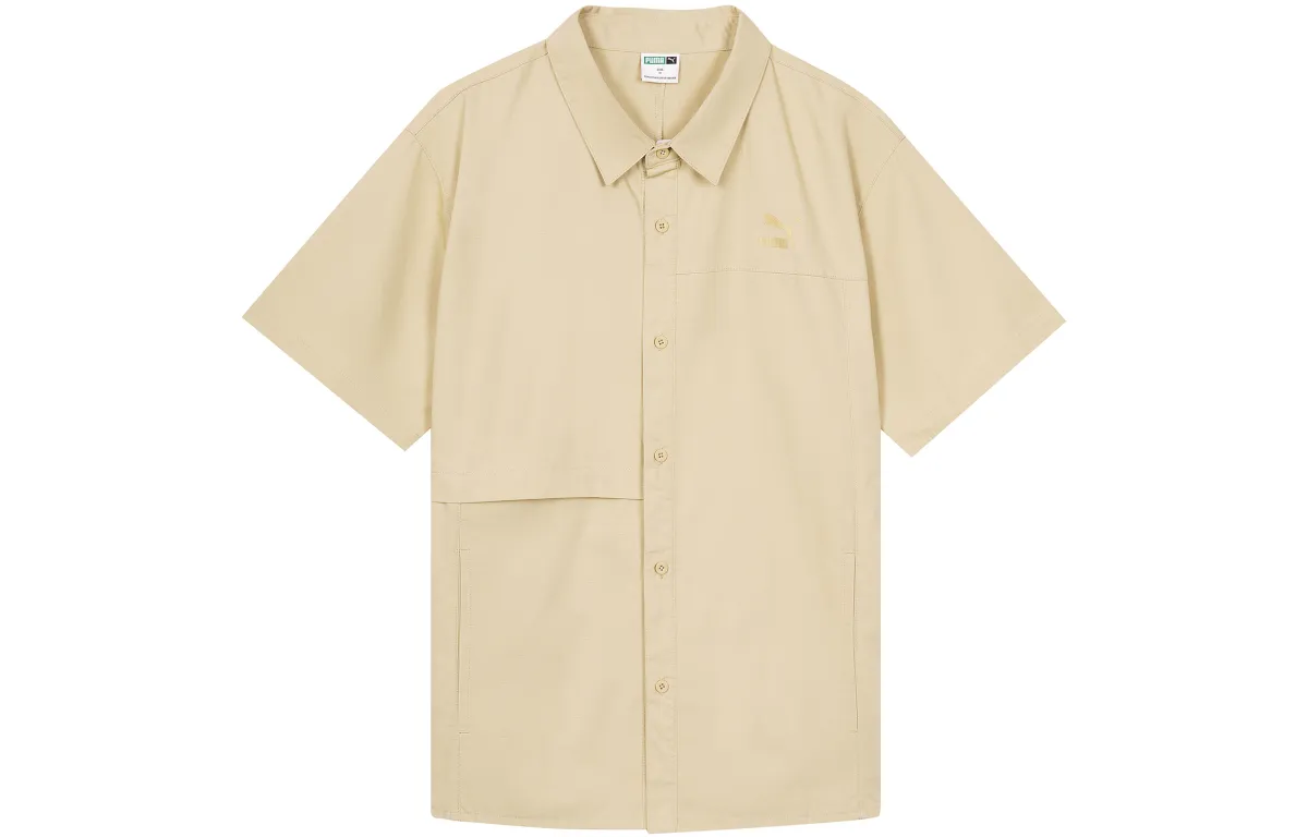 PUMA Shirts Men's Khaki Lapel Moderate Other
