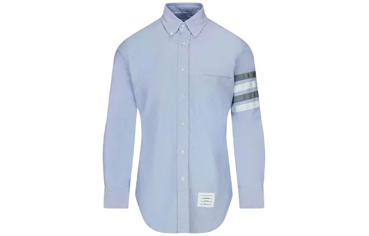 THOM BROWNE Shirts Men's Blue Lapel Moderate Other