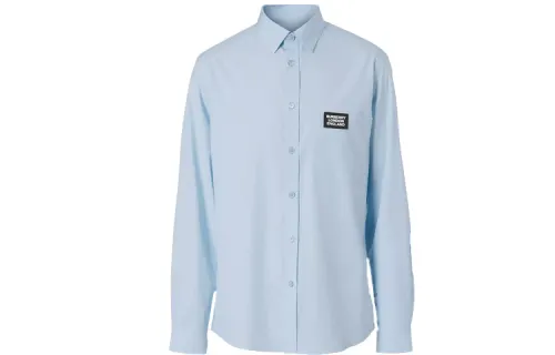 Burberry Logo Detail Stretch Cotton Poplin Shirt