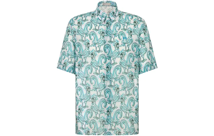 DIOR Quarterly New Products Shirts Men's Multicolor Lapel Moderate Shirt