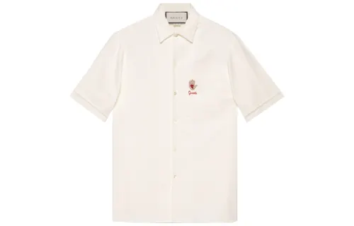 GUCCI Shirts Men's Ecru Pointed Collar Moderate Other